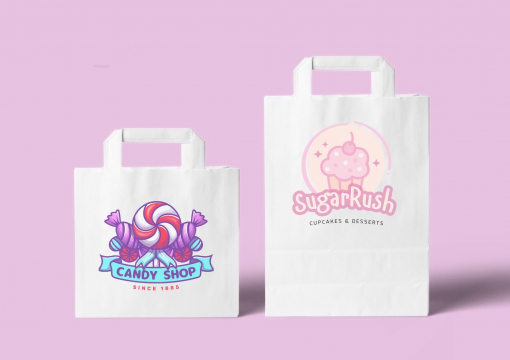 Papirnate vrećice sa pljosnatim papirnim ručkama | Kuverte.hr