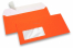 Fluorescentne kuverte - narančaste, s prozorom 45 x 90 mm, položaj prozora 20 mm sa lijevo i 15 mm odozdo | Kuverte.hr