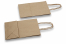 Papirnate vrećice s pletenom ručkom - smeđe prugaste, 140 x 80 x 210 mm, 90 gr | Kuverte.hr