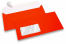 Fluorescentne kuverte - crvene, s prozorom 45 x 90 mm, položaj prozora 20 mm sa lijevo i 15 mm odozdo | Kuverte.hr