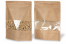 Samostojeće vrećice s prozorom - smeđa, 250 x 340 x 120 mm, 3000 ml | Kuverte.hr