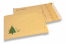 Smeđe božićne kuverte sa zračnim jastučićima - Božićno drvce zelena | Kuverte.hr