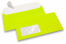 Fluorescentne kuverte - žute, s prozorom 45 x 90 mm, položaj prozora 20 mm sa lijevo i 15 mm odozdo | Kuverte.hr