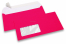 Fluorescentne kuverte - ružičaste, s prozorom 45 x 90 mm, položaj prozora 20 mm sa lijevo i 15 mm odozdo | Kuverte.hr