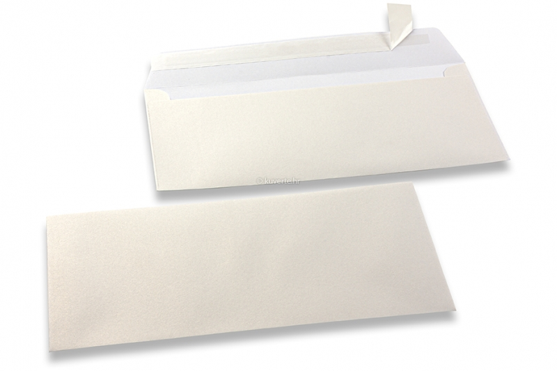 Sedefaste kuverte u bijeloj boji - 110 x 220 mm