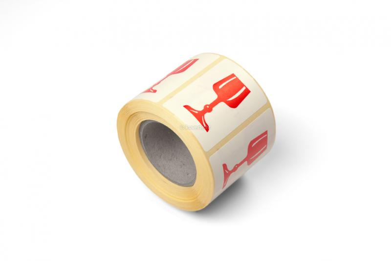 Naljepnice za pakiranje - Fragile: wine glass (Lomljivo: čaša vina) - 60 x 40 mm