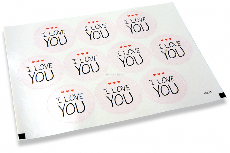 Naljepnice za kuverte na temu ljubavi - I love you
