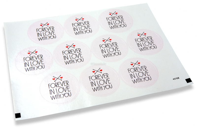 Naljepnice za kuverte na temu ljubavi - forever in love with you