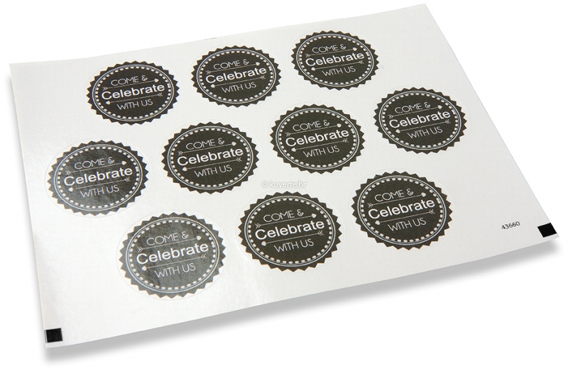 Naljepnice za kuverte na temu zabave - come & celebrate with us