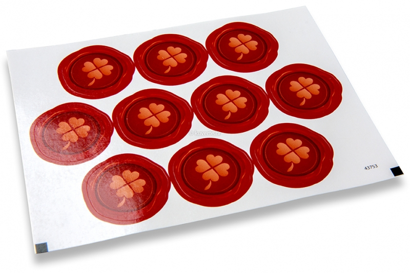 Naljepnice za kuverte na temu zabave - djetelina s četiri lista