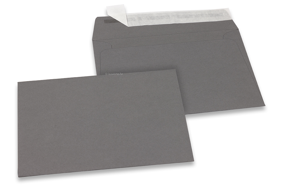 Papirnate kuverte u boji - antracit, 114 x 162 mm