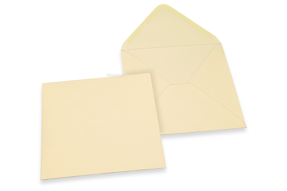 Kuverte za čestitke u bojama - Boja Slonovače, 155 x 155 mm
