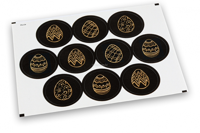 Uskrsne naljepnice - crna + zlatnožuta