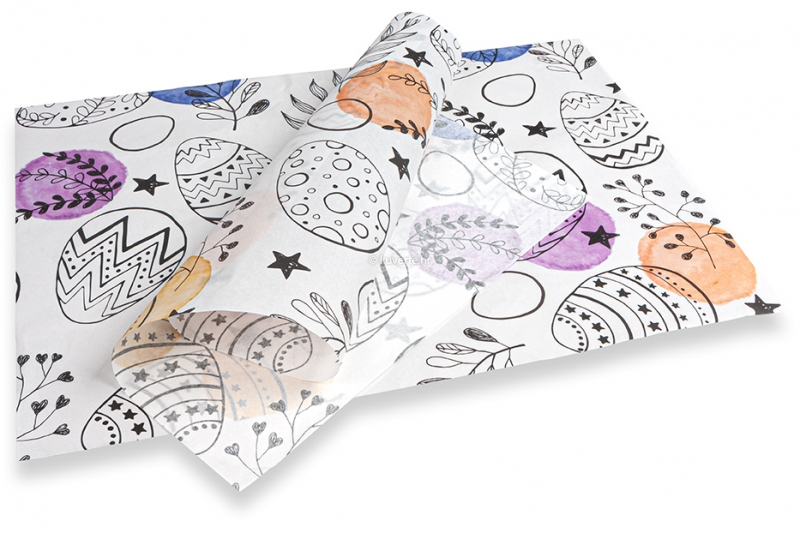 Svileni papir za Uskrs - crna s bojama