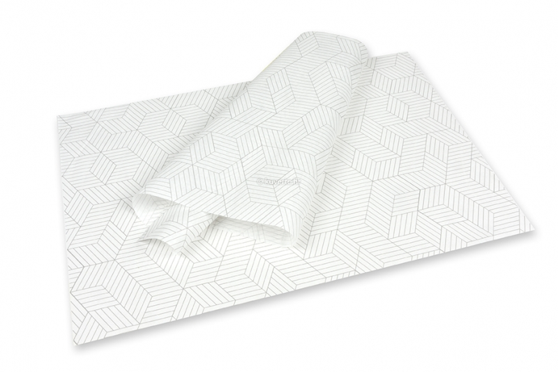 Svileni papir - kocke crno