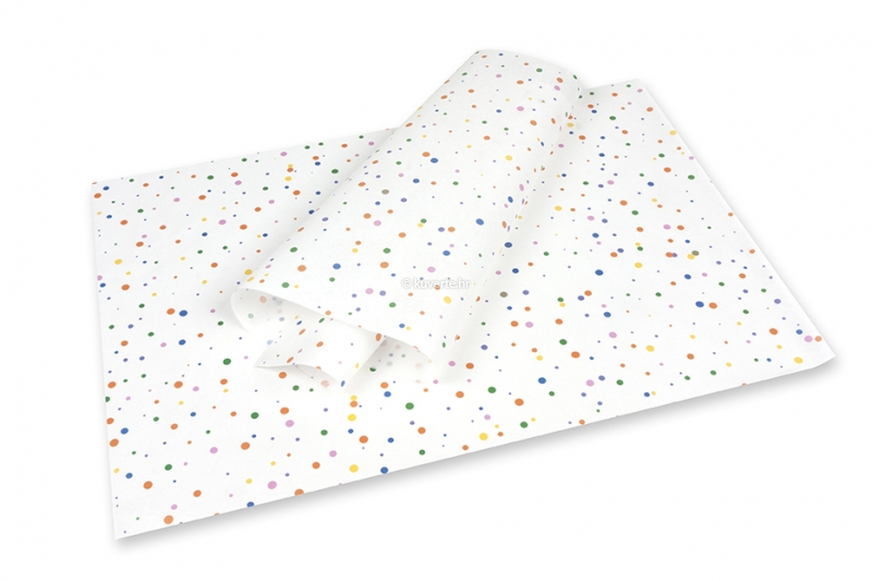 Svileni papir - točkice obojeno