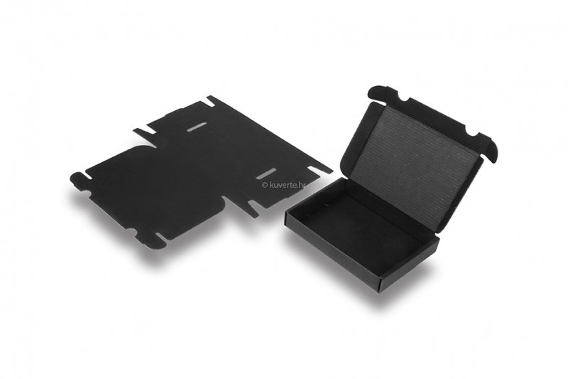 Crne preklopne kutije za slanje - iznutra crne, 160 x 120 x 25 mm