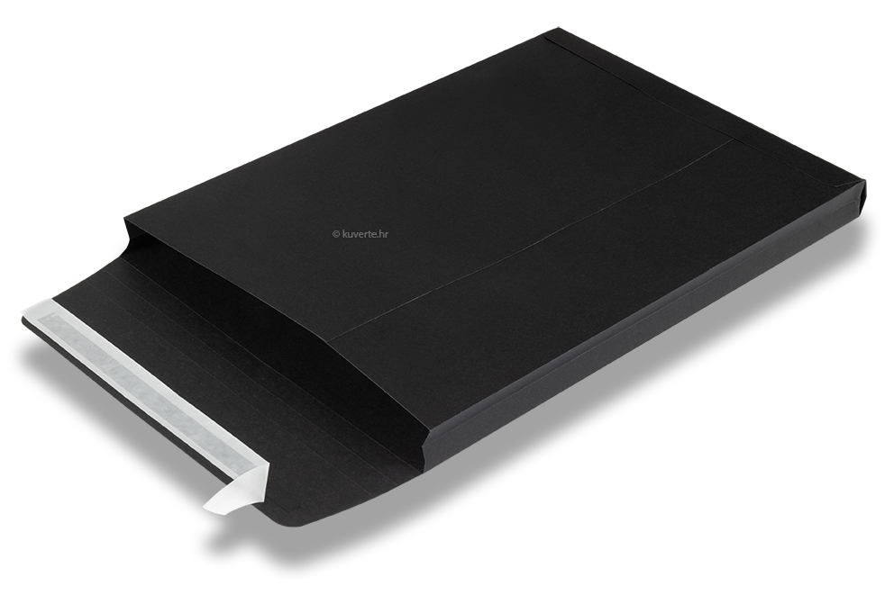 Kuverta za umetanje s V-dnom koje se može proširiti u boji - crna, 229 x 324 x 25 mm