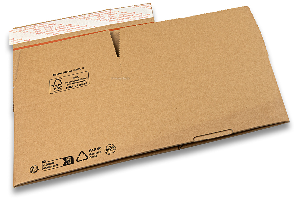 Kutija koja se sklapa - smeđa, 213 x 153 x 109 mm - SPX3