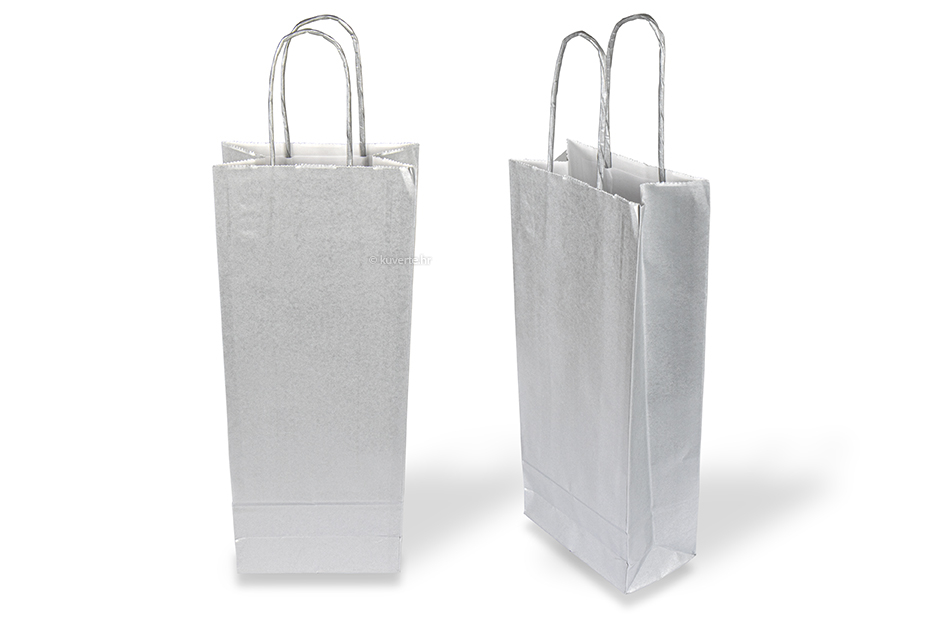 Papirnate vrećice za vino - srebrna